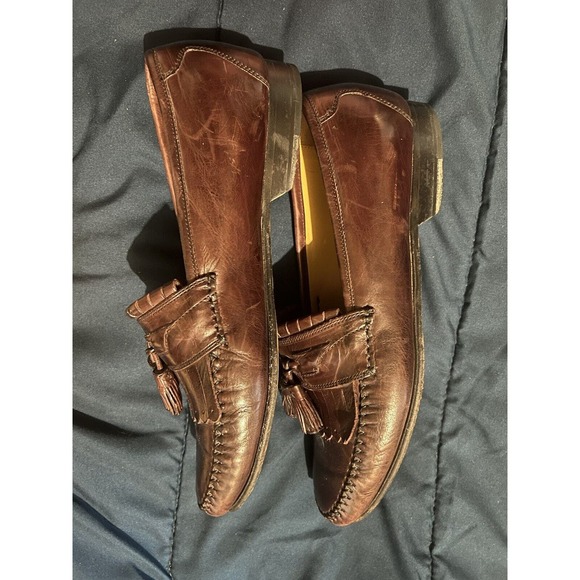 Johnston & Murphy Loafers Mens 9 Brown Tasseled slip on dress shoes leather main image 7